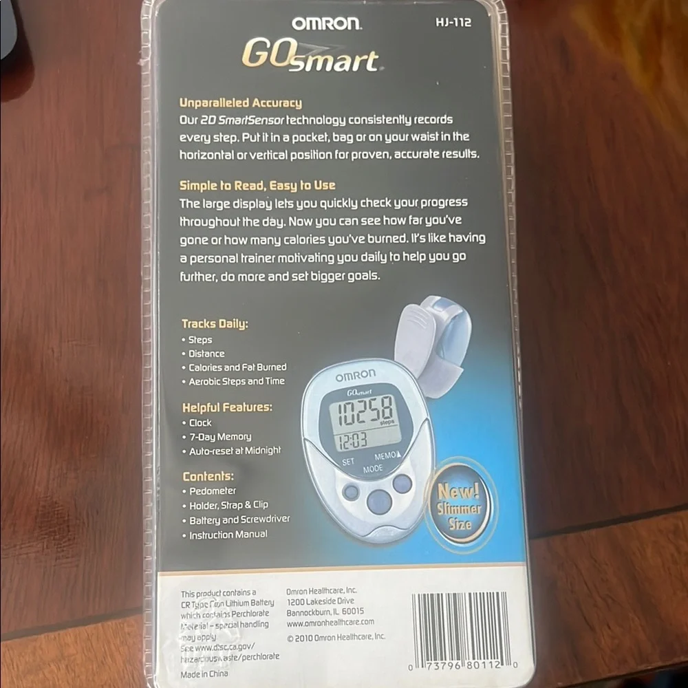 OMRON GOsmart Silver and Black Pedometer